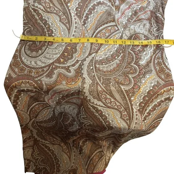 Vintage Walden Classics Paisley 3/4 - Long Sleeve Cowl Neck Dress Size 14 - Picture 11 of 13